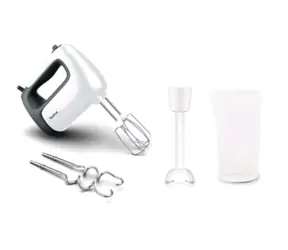 Tefal Prep'Mix HT461138 / ruční mixér / 500 W / 5 rychlostí + Turbo / metly / háky na těsto / nádoba 800 ml