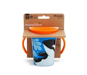 Munchkin - Juniorský hrneček WildLove 360° s oušky 177 ml - kosatka / od 6 měsíců