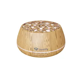 TrueLife AIR Diffuser D9 Smart hnědá / Aroma difuzér a zvlhčovač / repro / 400ml / 14 LED podsvícení