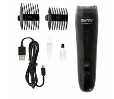 Camry CR 2833 černá / Vakuový zastřihovač vousů / 2 nástavce 9-6 & 3-6 mm / LCD displej