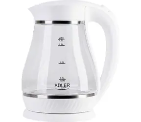 Adler AD 1274 bílá / Rychlovarná skleněná konvice / 2200 W / 1.7 L