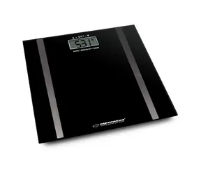 Esperanza EBS018K Samba osobní multifunkční váha černá / 180 kg / tvrzené sklo / indikace slabé baterie