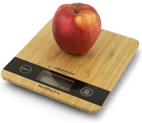 Esperanza EKS005 Bamboo kuchyňská váha / max hmotnost 5 kg / indikátor vybití baterie