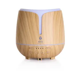 Airbi SONIC Aroma difuzér světlé dřevo / LED osvětlení & BT reproduktor / 300 ml 