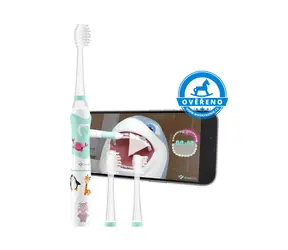 TrueLife SonicBrush Kid G bílá / Sonický dětský zubní kartáček / 5-9 let / 48 000 kmitů / 3 hlavice / IPX7 / 1x AAA