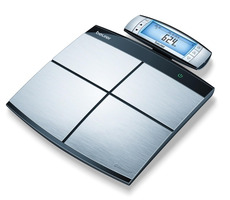 Beurer BF 105 stříbrná / diagnostická váha / LCD / BMI & BMR & AMR / Bluetooth / max 180 kg / 6x AA