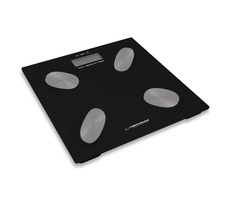 Esperanza EBS022K CHA-CHA multifunkční váha černá / 180 kg / tvrzené sklo / 2x AAA / indikace slabé baterie