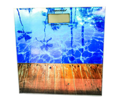 Esperanza EBS011 WAIKIKI osobní digitální váha / 180 kg / tvrzené sklo / 1x CR2032 / motiv pláž