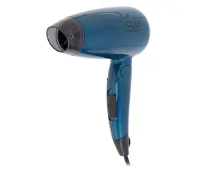 Adler AD 2263 tmavě modrá / Fén na vlasy / 1800 W / 2 teploty / 2 rychlosti / Koncentrátor / skládací rukojeť