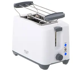 Adler AD 3216 bílá / Toaster / 750W / 2 toasty / tlačítko STOP 