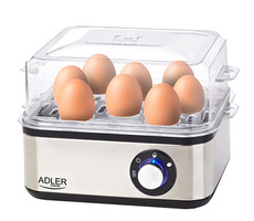 Adler AD 4486 stříbrná / Vařič vajec / 800 W / až 8 vajec