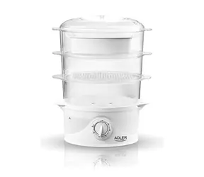 Adler AD 633 bílá / Parní hrnec / 800W / 9 L / 3 nádoby 