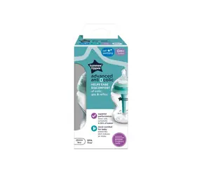 Tommee Tippee Advanced ANTI-COLIC samosterilizační kojenecká lahev, pomalý průtok, 260 ml, 0m+, zelená
