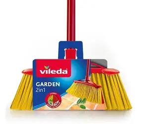 Vileda Garden venkovní smeták 2v1 / 2 typy štětin / Tyč: 130 cm / Hlava: 36 × 6 cm