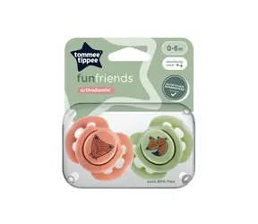 Tommee Tippee Šidítko C2N silikon Fun 2ks | 0 - 6 měsíců