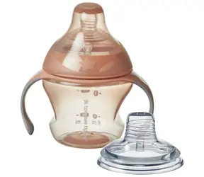 Tommee Tippee Přechodový hrnek se savičkou a pítkem 150ml Pink / od 4 měsíců