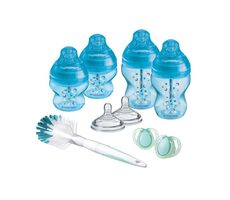 Tommee Tippee Sada kojeneckých lahviček C2N ANTI-COLIC s kartáčem Blue