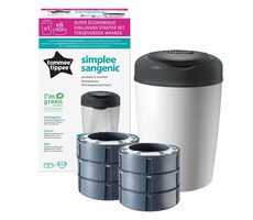 Tommee Tippee Výhodná sada Sangenic koš na pleny Simplee šedý + 6x kazeta