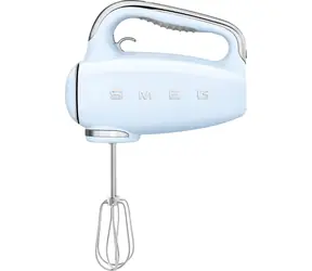 SMEG HMF01PBEU modrá / Ruční mixér / 250W / 9 rychlostí / turbo / šlehací & hnětací nástavce 