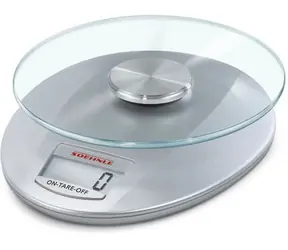 Soehnle Roma stříbrná / Digitální kuchyňská váha / max. 5 kg / funkce TARE / 2x 1.5 V