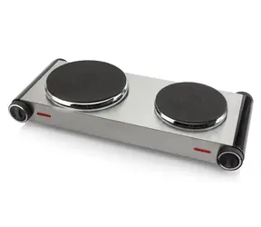 Tristar KP-6248 stříbrná / dvouplotýnkový elektrický vařič  / 1x 1000W / 1x 1500W