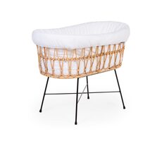 Childhome Košík na miminko ratanový kovové nohy + matrace + potah Jersey Ecru