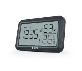 Airbi INDOOR - černá / Pokojový teploměr a vlhkoměr