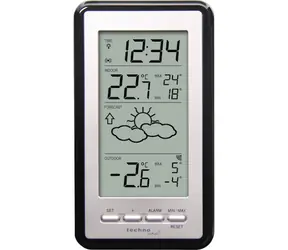 TechnoLine WS 9130 stříbrná / hodiny / teplota / předpověď / 2x AAA