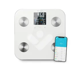 TrueLife FitScale W7 BT bílá diagnostická osobní váha / bluetooth / displej / 4x AAA baterie 