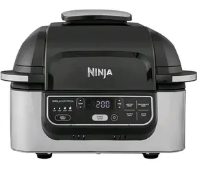 Ninja AG301EU černo-stříbrná / Horkovzdušná fritéza + gril / 1750W / 5.7 l / 5 programů / 40 - 265 °C