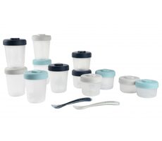 Beaba Sada kelímků na jídlo 12 ks + 2 lžičky