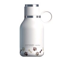 Asobu Dog Bowl Bottle White 0.975 L / Láhev s miskou pro psa / chladný až 24 hodin / nerezová ocel