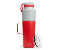 Asobu Twin Pack Bottle with Mug red 0.9 L + 0.6 L / Termoláhev + hrnek / nerezová ocel