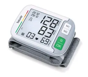 Beurer BC 51 bílá / tlakoměr / LCD displej / 2x AAA baterie / na zápěstí
