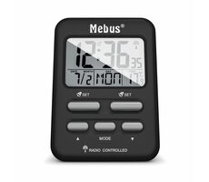 Mebus 25799 Radio alarm clock / Rádiem řízený budík / 2 x AAA 