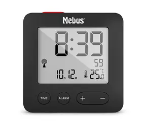 Mebus 25801 Radio alarm clock / Rádiem řízený budík / 2 x AAA 