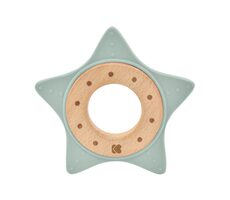 KikkaBoo Kousátko silikon a dřevo Star Mint / od 0 měsíců