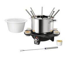Unold 48645 Elagance šedá / elektrické fondue / 1000 W / 0.9 - 1.5 L / 8 vidliček