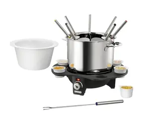 Unold 48645 Elagance šedá / elektrické fondue / 1000 W / 0.9 - 1.5 L / 8 vidliček