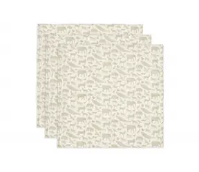 Jollein Pleny 70x70 cm Animals Olive Green 3 ks 