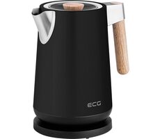 ECG RK 1768 Strix Timber černá / rychlovarná konvice / 2200W / 1.7 L / nerez a dřevo 