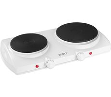 ECG EV 2512 bílá / dvouplotýnkový elektrický vařič / 1500 W / prům. 18.5 cm 