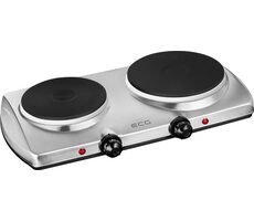ECG EV 2512 Stainless šedá / dvouplotýnkový elektrický vařič / 2500 W / 185 mm 1500W + 155 mm 1000W 