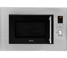 ECG MTD 2390 VGSS stříbrná / Vestavená mikrovlnná trouba s grilem / 1000 W / 23 L / 5 úroví ohřevu / 9 programů 