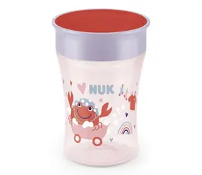 NUK hrnek Magic Cup s víčkem 230ml červená