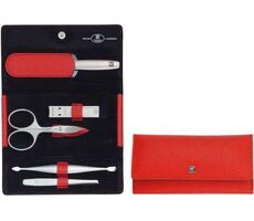 Zwilling TWINOX Asian Competence červená / Set na manikúru v koženém pouzdře / 5 ks 