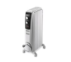 DeLonghi TRD40615 bílá / Elektrický olejový radiátor / 1500 W / 3 stupně ohřevu / kolečka / termostat