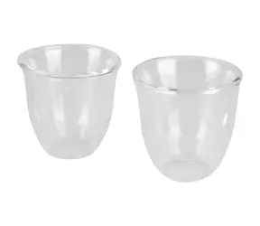 DeLonghi DLSC310 sada sklenic na espresso / 2ks / 90 ml / termoskleničky / borosilikátové sklo / doprodej