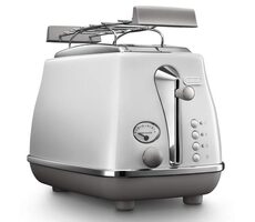 DeLonghi CTOC2103.W Icona Capitals bílá / topinkovač / 900 W / 2 sloty / 6 stupňů opečení / rozmrazování