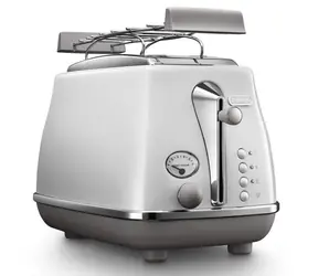 DeLonghi CTOC2103.W Icona Capitals bílá / topinkovač / 900 W / 2 sloty / 6 stupňů opečení / rozmrazování